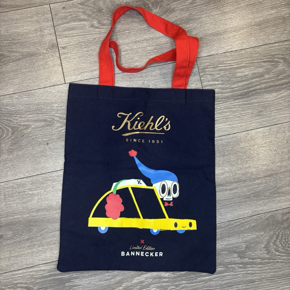 Kiehls X Bannecker Tote Bag Holiday Limited Edition Navy Blue Canvas Shoulder
